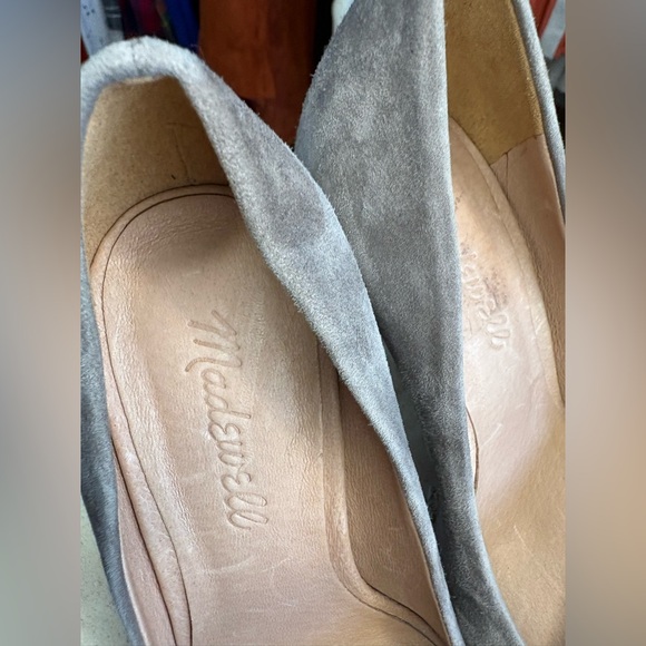 Madewell The Mira Heels Size 6 Gray leather suede preloved no flaws - Picture 11 of 11